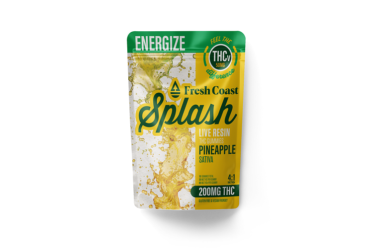 Splash | Pineapple Live Resin Gummies | 4:1 THC:THCv | 200mg by Splash