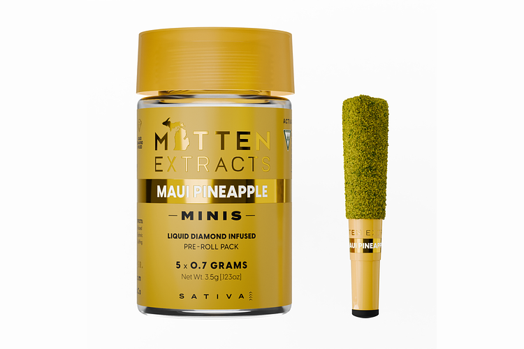 Maui Pineapple Infused Pre-Roll Pack | 5x0.7g | 3.5g by Mitten Extracts