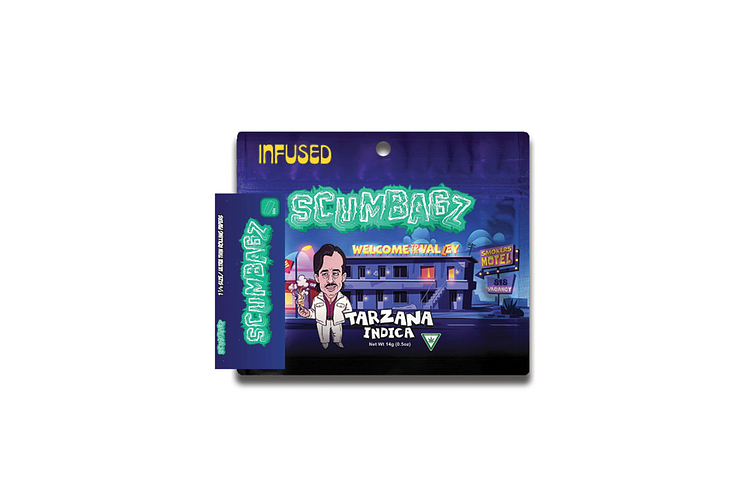 Tarzana Indica Prepackaged Infused Ground Flower | 14g by Scumbagz