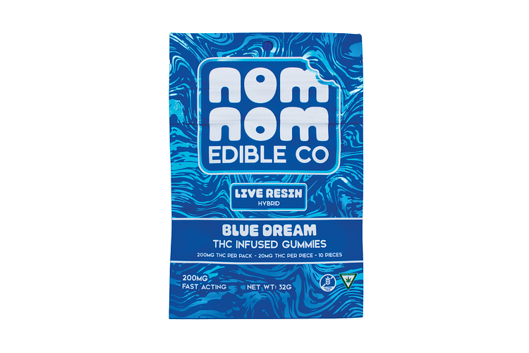 Nom Nom Edibles | Blue Dream Live Resin Gummies | 10x20mg | 200mg by Nom Nom Edibles