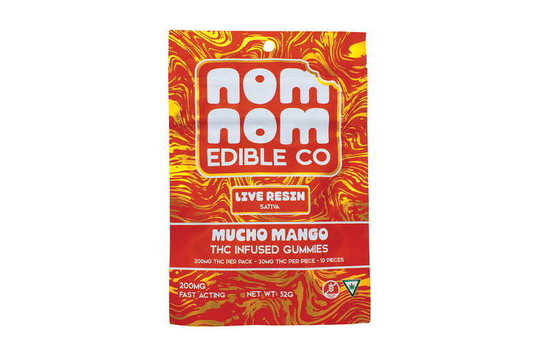 Nom Nom Edibles | Mucho Mango Live Resin Gummies | 10x20mg | 200mg by Nom Nom Edibles
