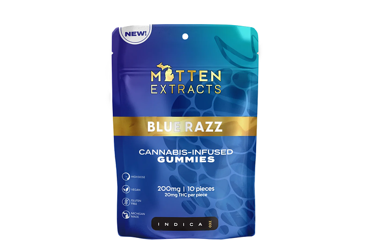 Blue Razz Gummies | 10x20mg | 200mg by Mitten Extracts