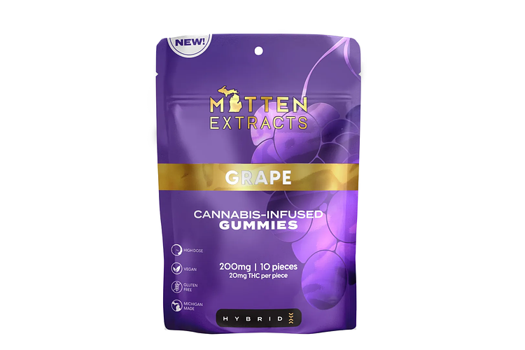 Grape Gummies | 10x20mg | 200mg by Mitten Extracts