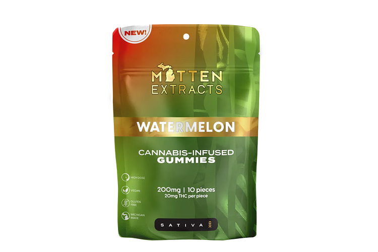 Watermelon Gummies | 10x20mg | 200mg by Mitten Extracts